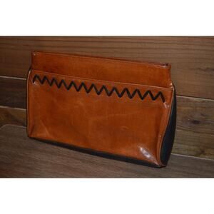 Portofino Collection Leather Clutch Brown